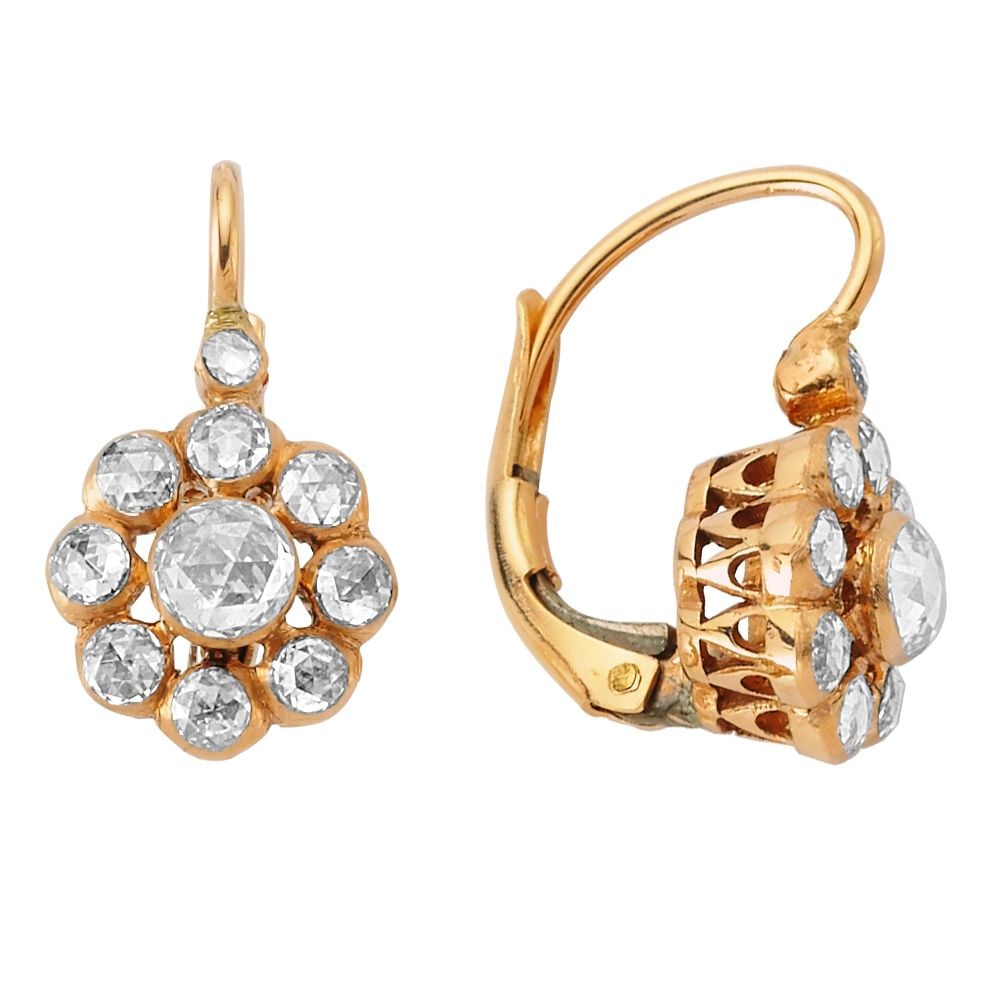 1,12 Karat Elmas Gül Küpe